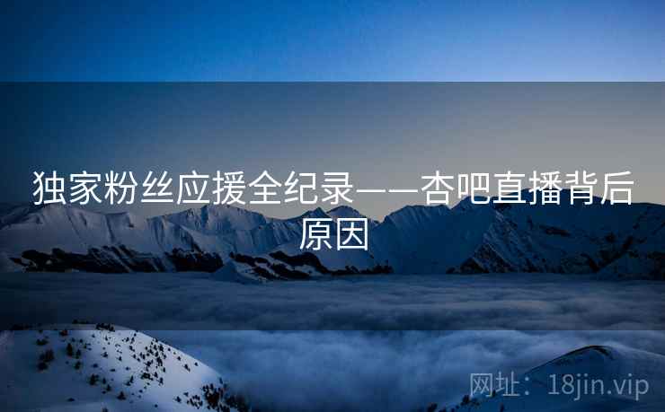 独家粉丝应援全纪录——杏吧直播背后原因